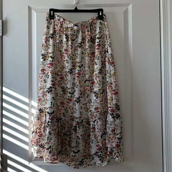 Allegra K Women's Summer Printed Midi Skirt Size Medium (8-10) - Picture 3 of 13